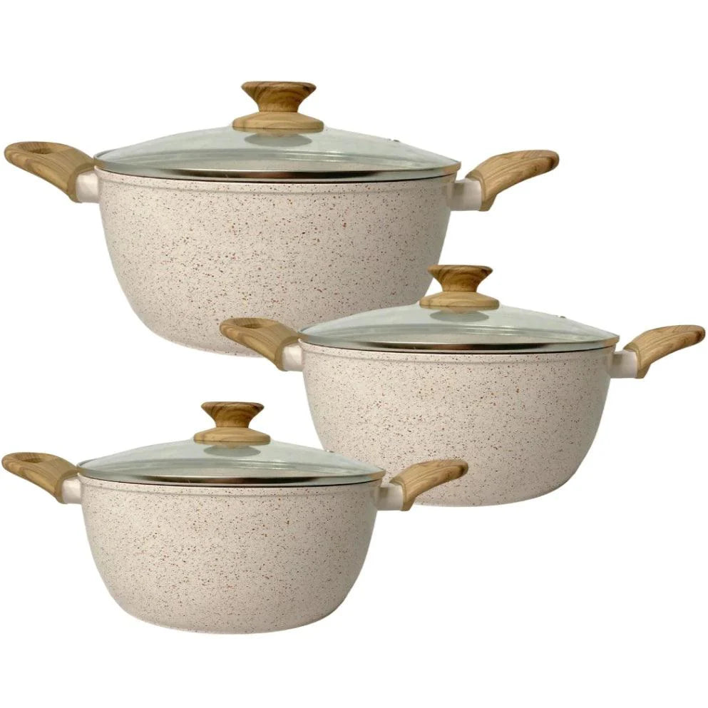 Conjunto de Panelas 3 Peças Bege