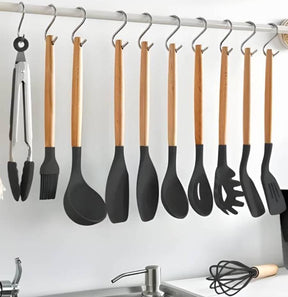 Kit de cozinha cabo de madeira