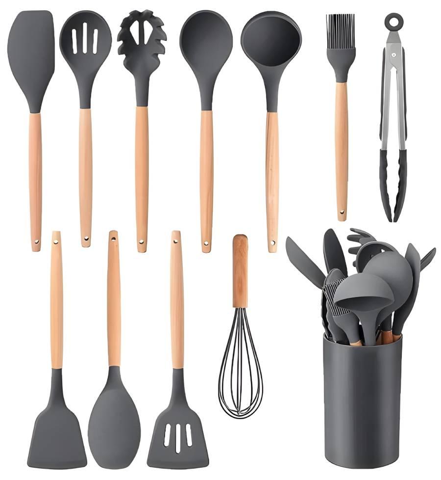 Kit de cozinha cabo de madeira